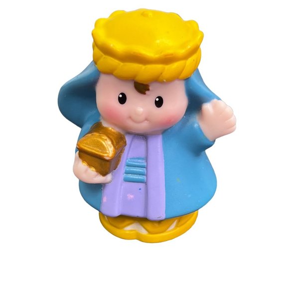 thumbnail image 2 of Fisher-Price Little People Nativity Wiseman Replacement Figure | Teal Robe Christmas Set 2 of 12